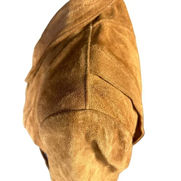 Vintage Brown Suede Womens Blazer Jacket By Bermans Size 14 - Picture 13 of 14